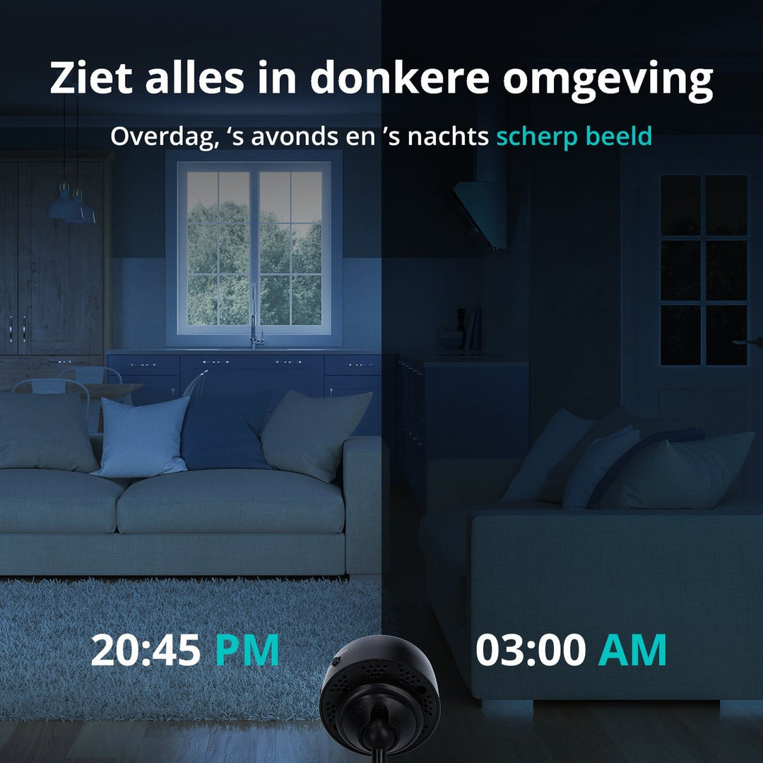 Luvikno | SafetyCam WiFi Kamera - Ultra Kompakt 1080p WiFi Kamera for Maksimal Sikkerhet