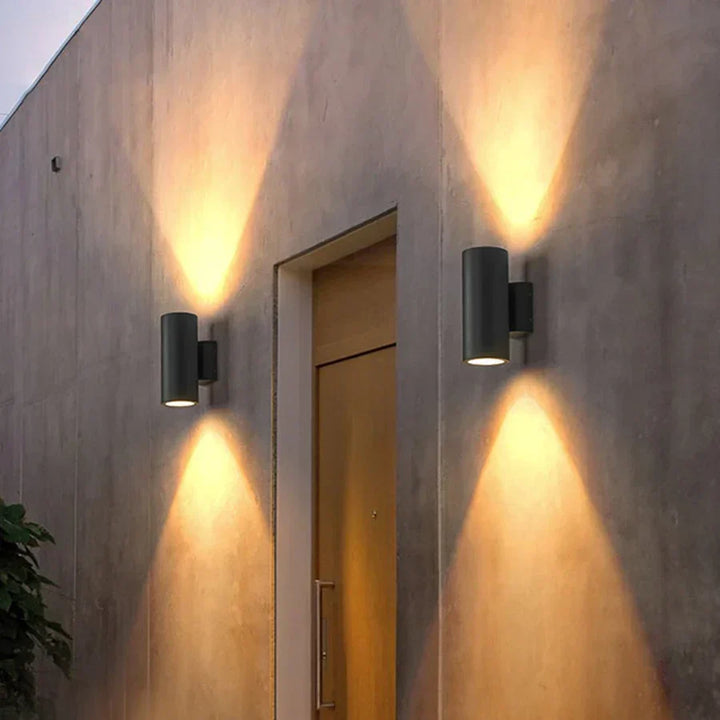 Utendørs Vegglampe med Svart Aluminium Finish Luvikno