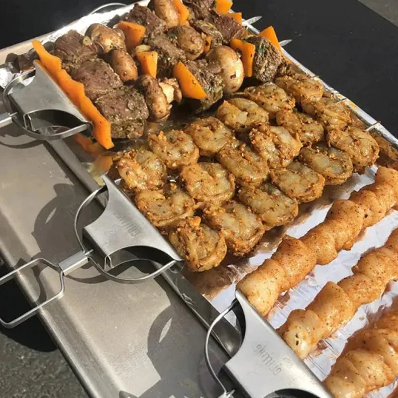 3 Way Grillspyd, Rustfritt Stål Spyd for BBQ | Luvikno