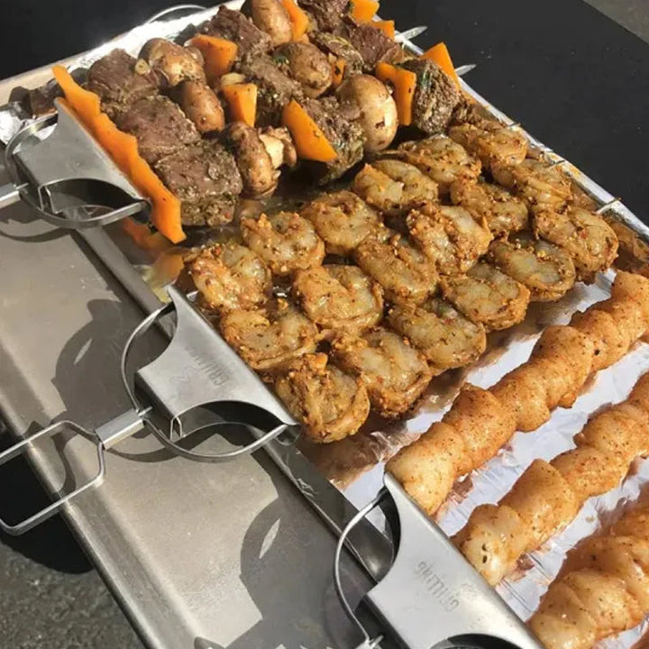 3 Way Grillspyd, Rustfritt Stål Spyd for BBQ | Luvikno