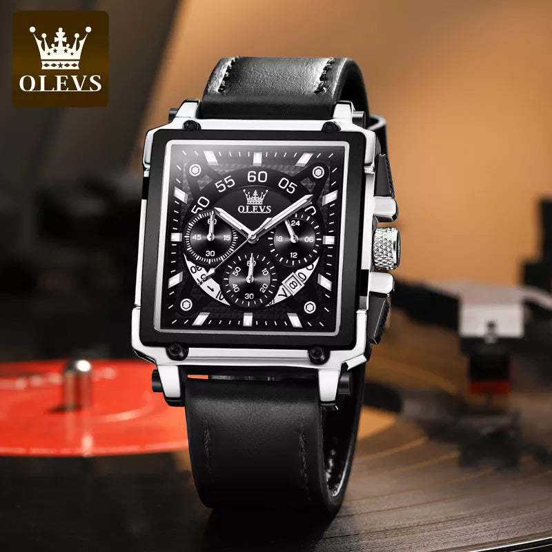 Olevs® Luminous Luxury Square Business Automatic Mechanical Watch | Luvikno