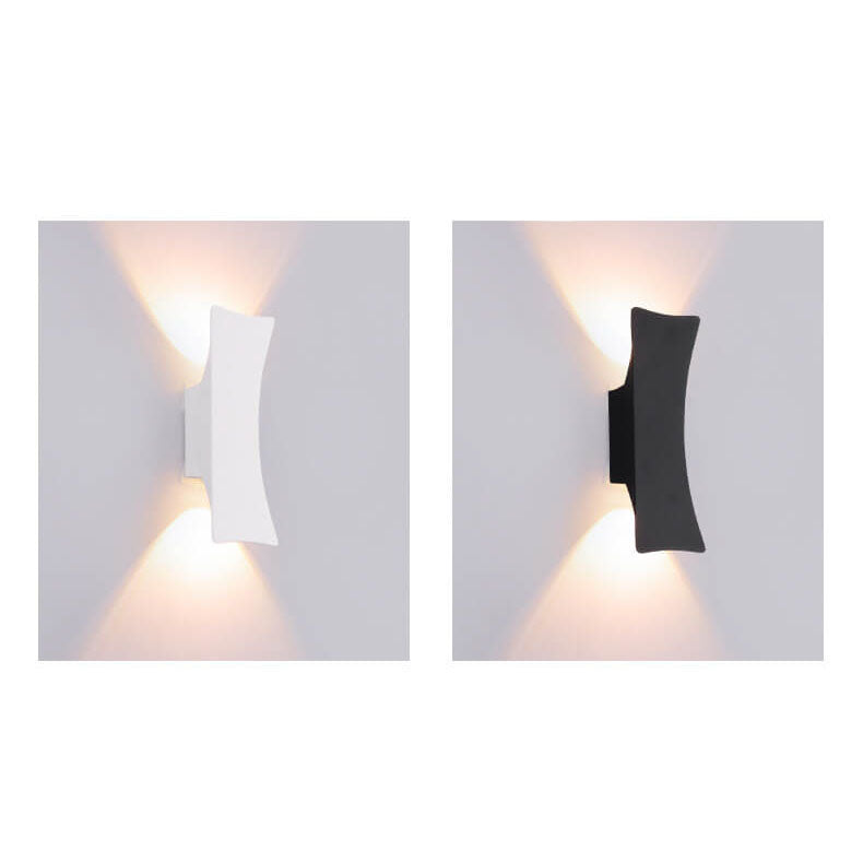 Moderne Enkle Rektangulære Buede LED Utendørs Vanntette Vegglampe | Luvikno