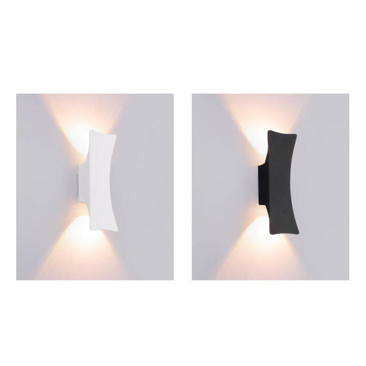 Moderne Enkle Rektangulære Buede LED Utendørs Vanntette Vegglampe | Luvikno