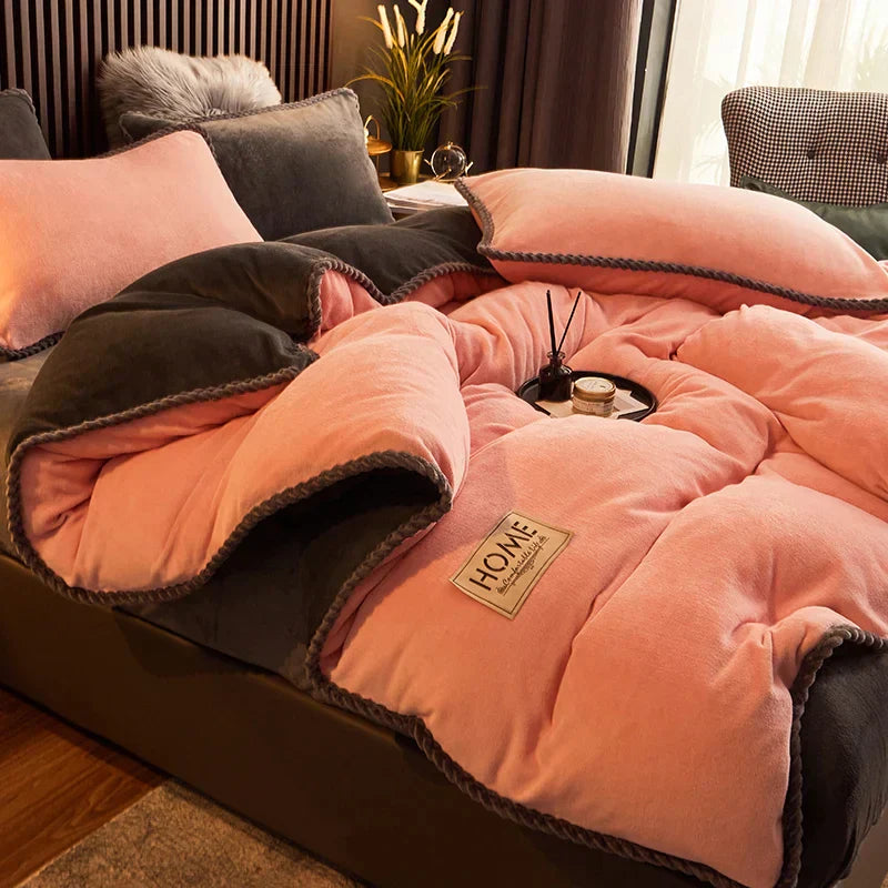 Luvikno | PlushHaven Luxe Velvet Duvet Cover Set – Kingsize Varme & Komfort