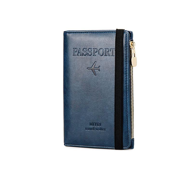 Men's Leather Passport Wallet with RFID Blocking | Luvikno