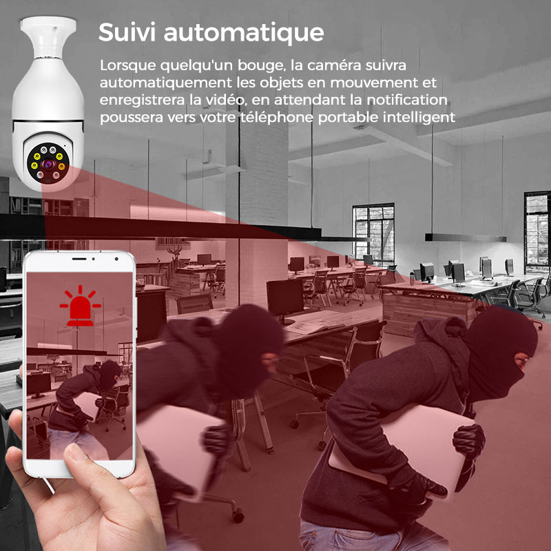 Trådløst wifi sikkerhetskamera med pære | Luvikno