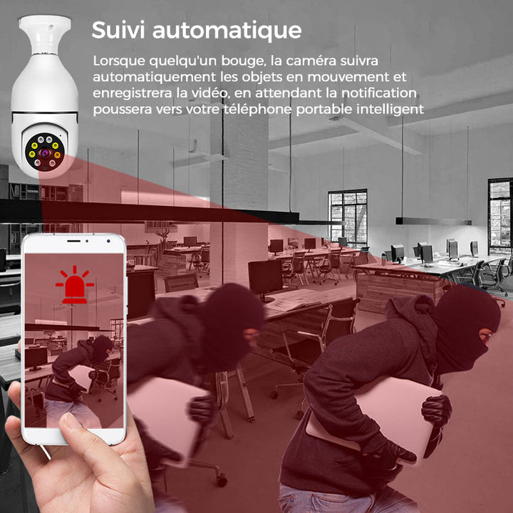 Trådløst wifi sikkerhetskamera med pære | Luvikno