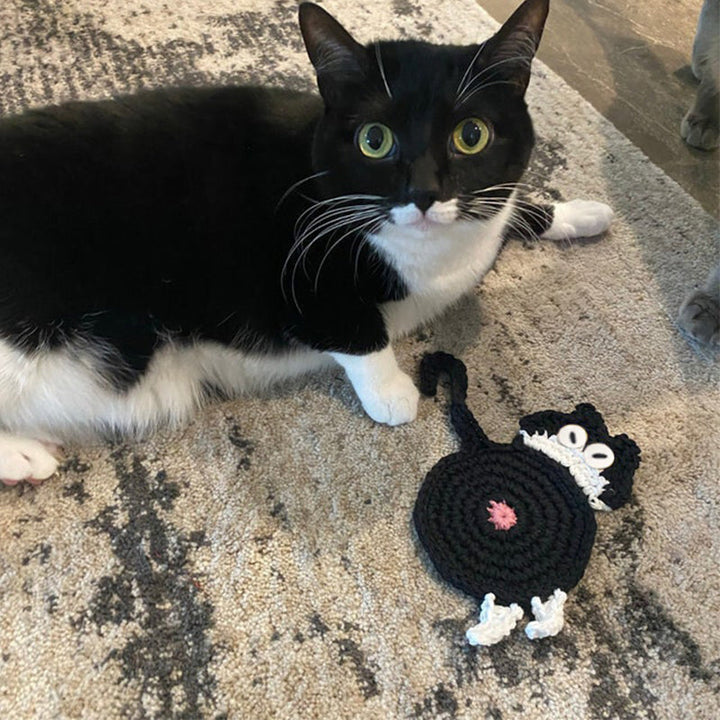 Morsomme katt rumpe coasters katt rumpe kopp matte strikket gave til kattefans | Luvikno