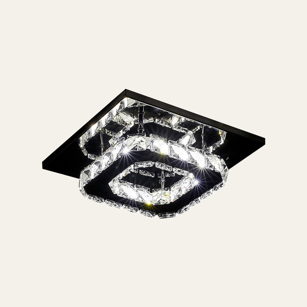 Taklampe Krystall LED Moderne Innfelt Armatur Luvikno