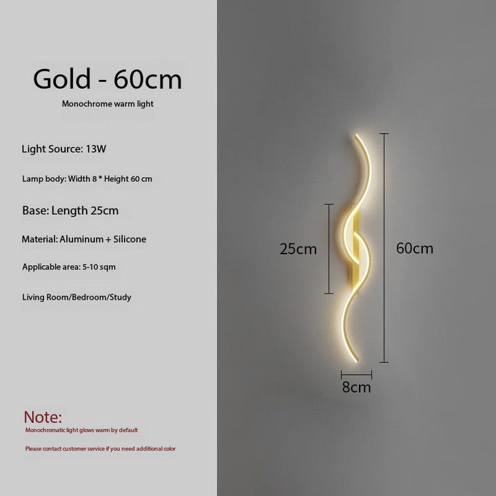 Minimalist Luxury LED Vegglampe - Flere Størrelser, Farger og Dimmealternativer Luvikno