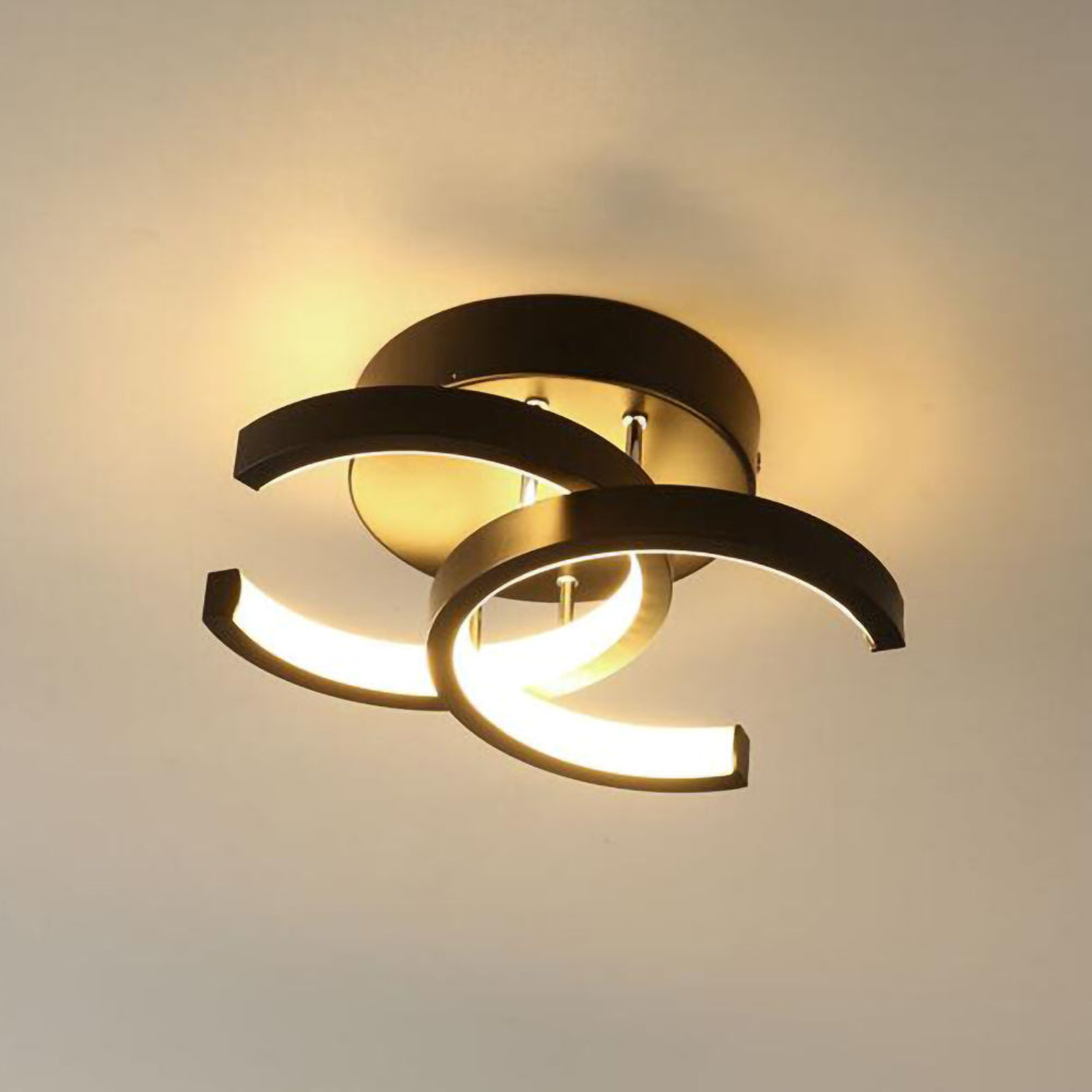 Taklampe med LED svart metallramme Luvikno