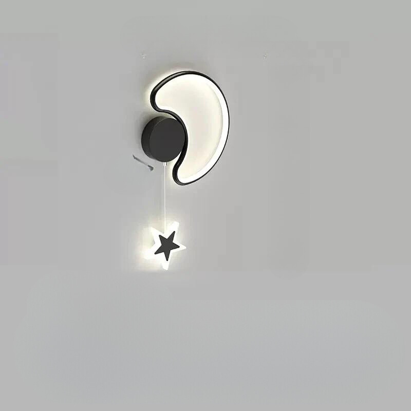 LumiDroom - Magisk Vegglampe med Stjerner og Måne Luvikno