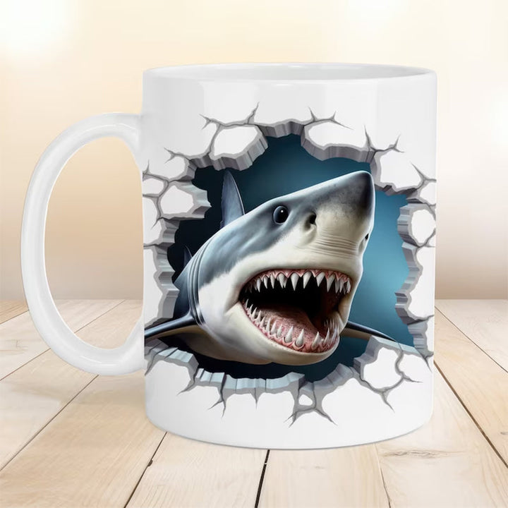 3D Ocean Beach Break Through Theme Kaffeekopp | Luvikno