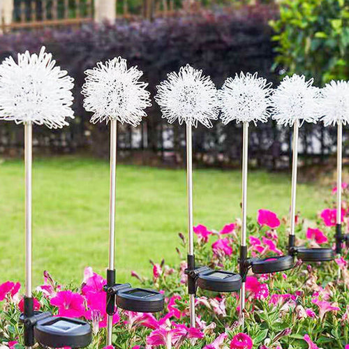 Solar Dandelion Aluminiumtråd Globe Lys LED Utendørs Vanntett Luminøs Hageinnsetting Bakkelys Landskapslys | Luvikno