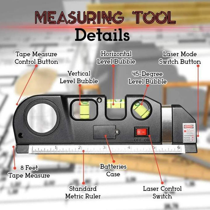Luvikno | Multifunksjonell Laser Nivå 4-i-1 Laser Måleverktøy