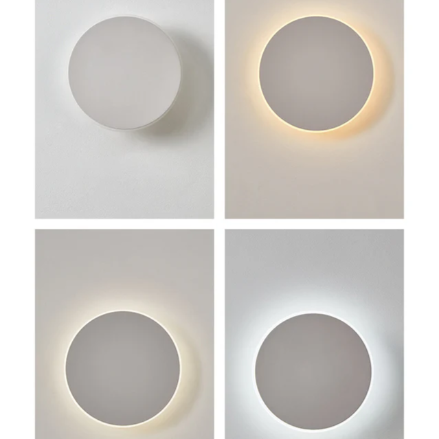 Elegant LED vegglys for utendørs bruk - Minimalistisk rund design | Luvikno