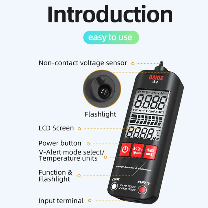 A1 Fullt Automatisk Anti-Brenne Intelligent Digital Multimeter Luvikno