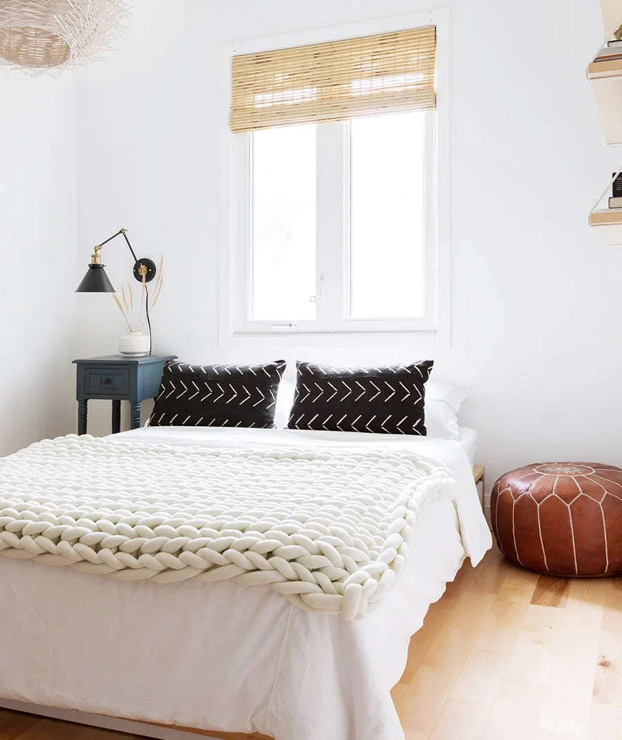 Chunky Knit Throw Håndlaget Vektet Teppe - SUPER KOSY & BEROLIGENDE TEPPE Luvikno
