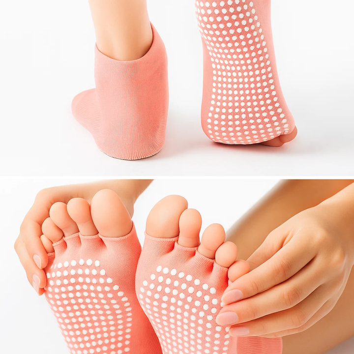 Slip Yoga Grip Socks – Åpen Tå & Pustende – Gummiert Såle for Kvinner – Stabilitet Balanse Komfort i Yoga & Pilates Luvikno