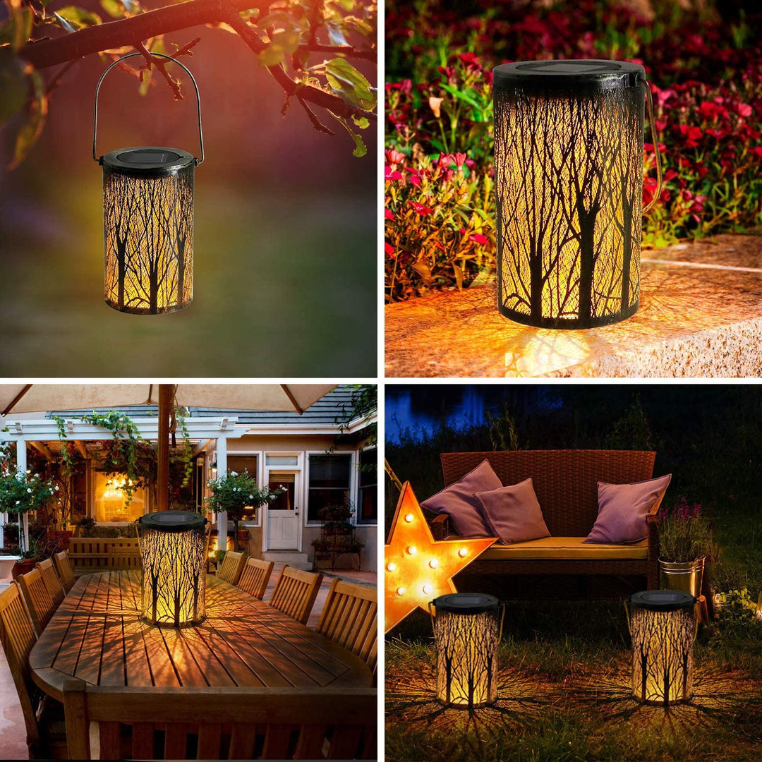 Moderne Art Deco Sol Sylinder Skjelett Lantern Jern LED Utendørs Landskapslys For Hage | Luvikno