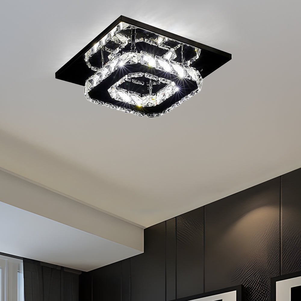 Taklampe Krystall LED Moderne Innfelt Armatur Luvikno