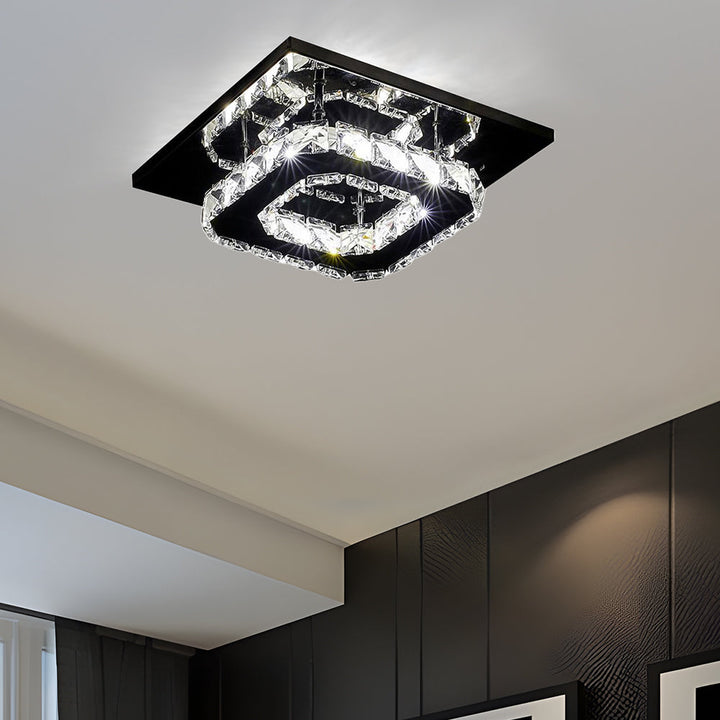 Taklampe Krystall LED Moderne Innfelt Armatur Luvikno