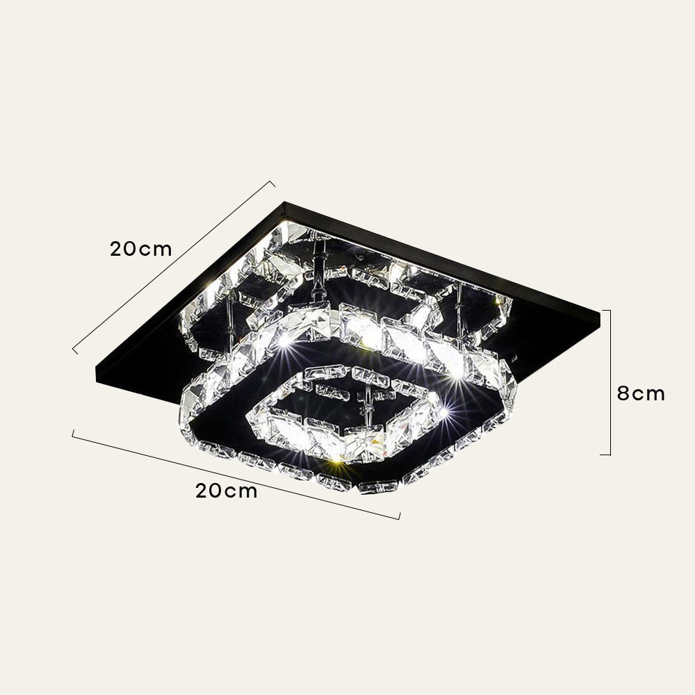 Taklampe Krystall LED Moderne Innfelt Armatur Luvikno