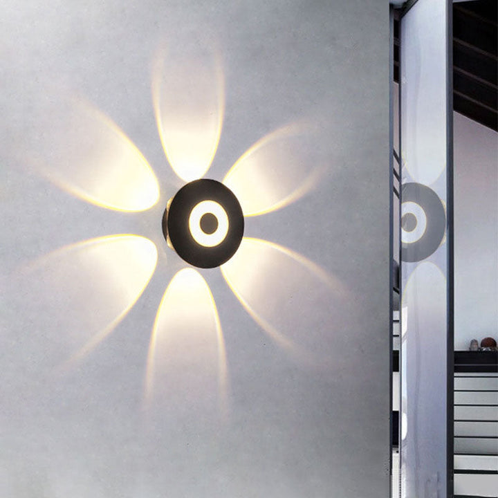 Moderne skandinavisk aluminium rund skjerm LED vegglampe for utendørs patio | Luvikno