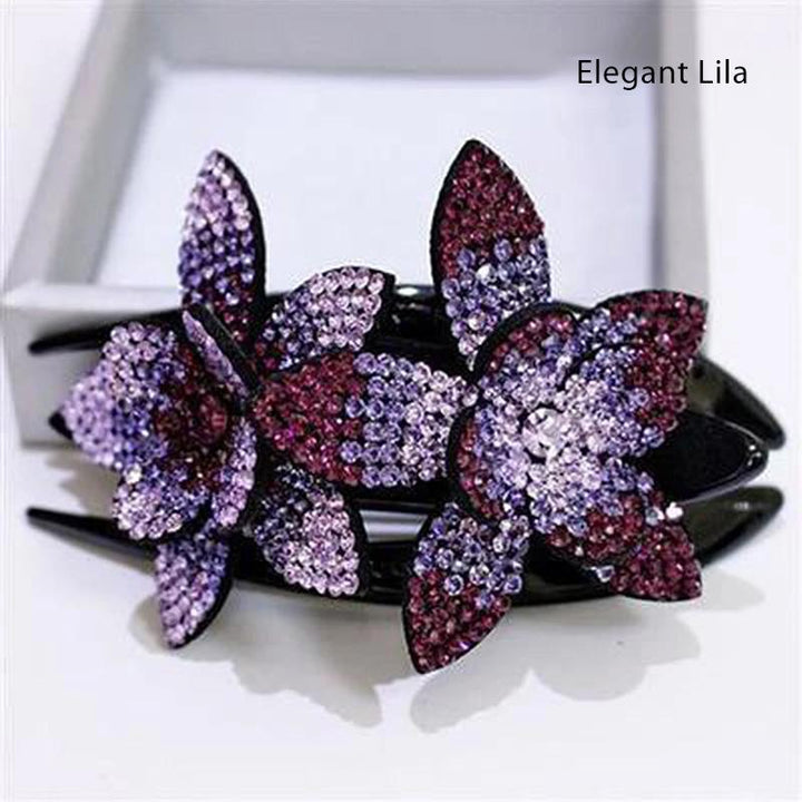 Luvikno | Rhinestone Dobbel Blomst Hårklemme