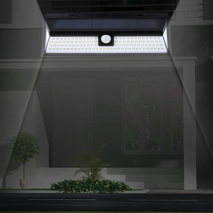 Moderne svart rektangulær menneskelig sensor solvarmvanntett utendørs hage LED vegglampe | Luvikno