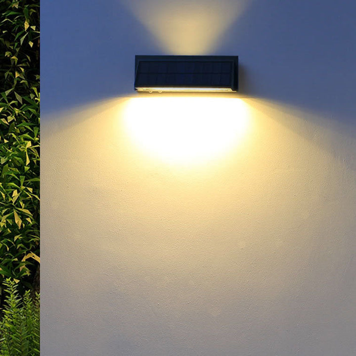 Utendørs solbelyst vanntett rektangulær skrå LED terrassevegglampe | Luvikno