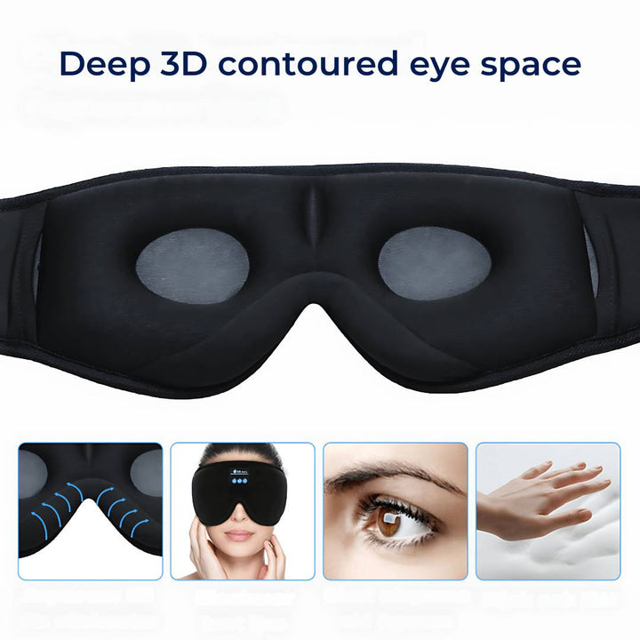 DreamSounds Bluetooth Søvnmaske med innebygde hodetelefoner | for reise - meditasjon - lyse blokkering komfort Luvikno