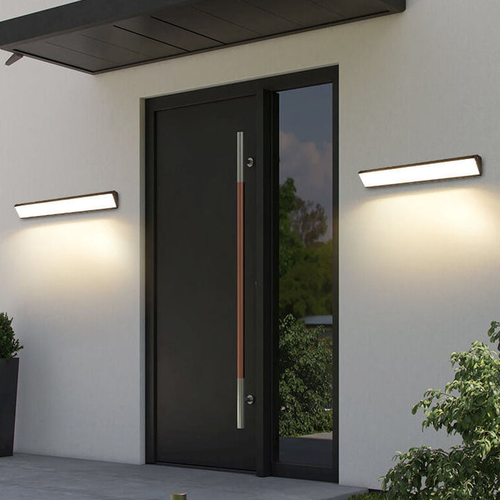 Moderne Utendørs Lang Bar Aluminium Akryl Vanntett LED Vegglampe | Luvikno