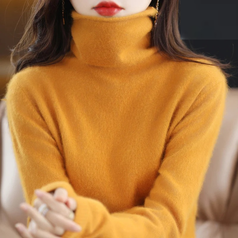 Luvik | Kasmirneule Naiset Pehmeä korkea kaulusneule, Lämmin & Luksusdesign