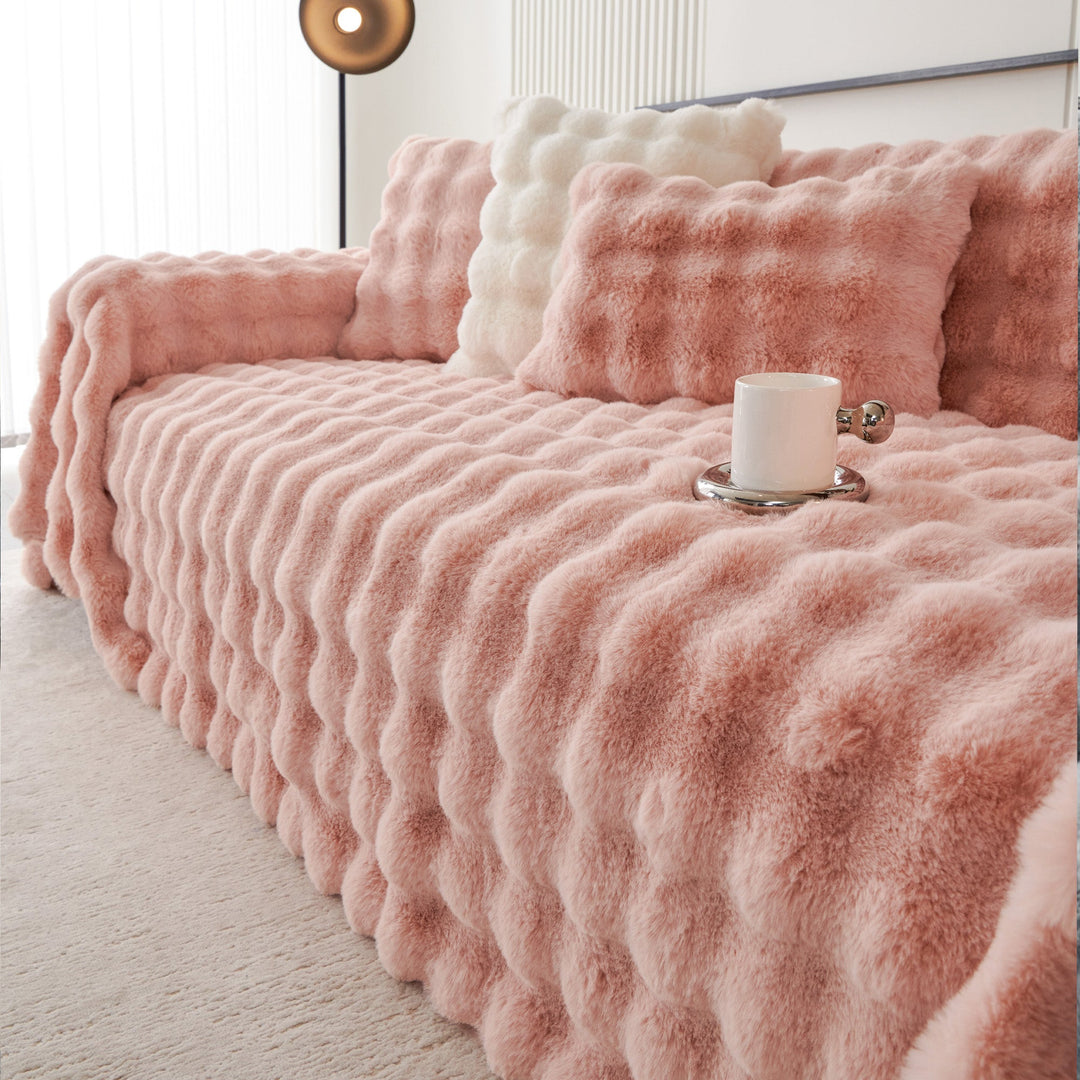 Luksus Ripple Faux Fur Sofa Deksel - Moderne, Stilig & Holdbar Sofa Beskyttelse | Luvikno