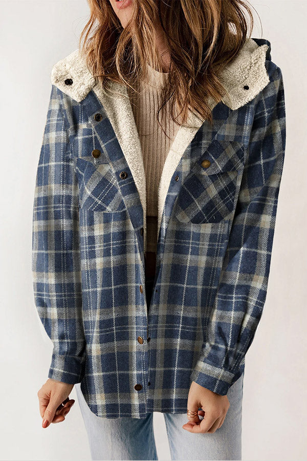 Luvik | Knapp Sherpa fôret hette flap jakke