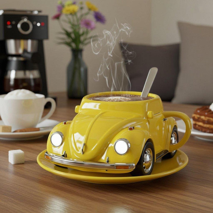 RetroAuto Keramisk Kaffegruppe – Unik 3D Design for Kaffe & Te | Luvikno