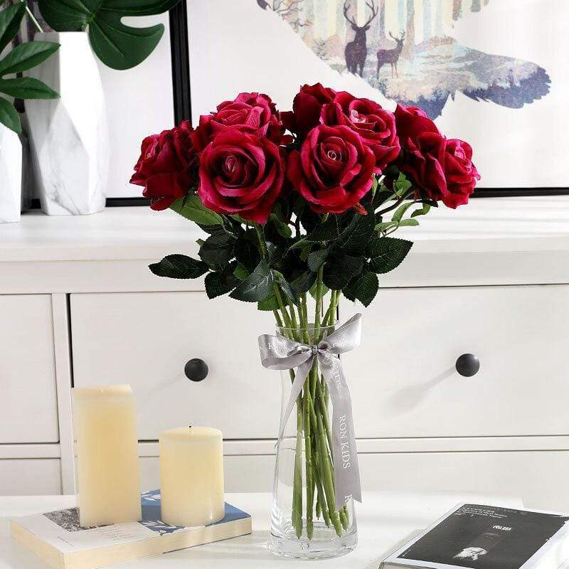 10 stk silk roser Luvikno