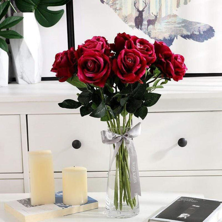 10 stk silk roser Luvikno