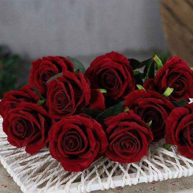 10 stk silk roser Luvikno