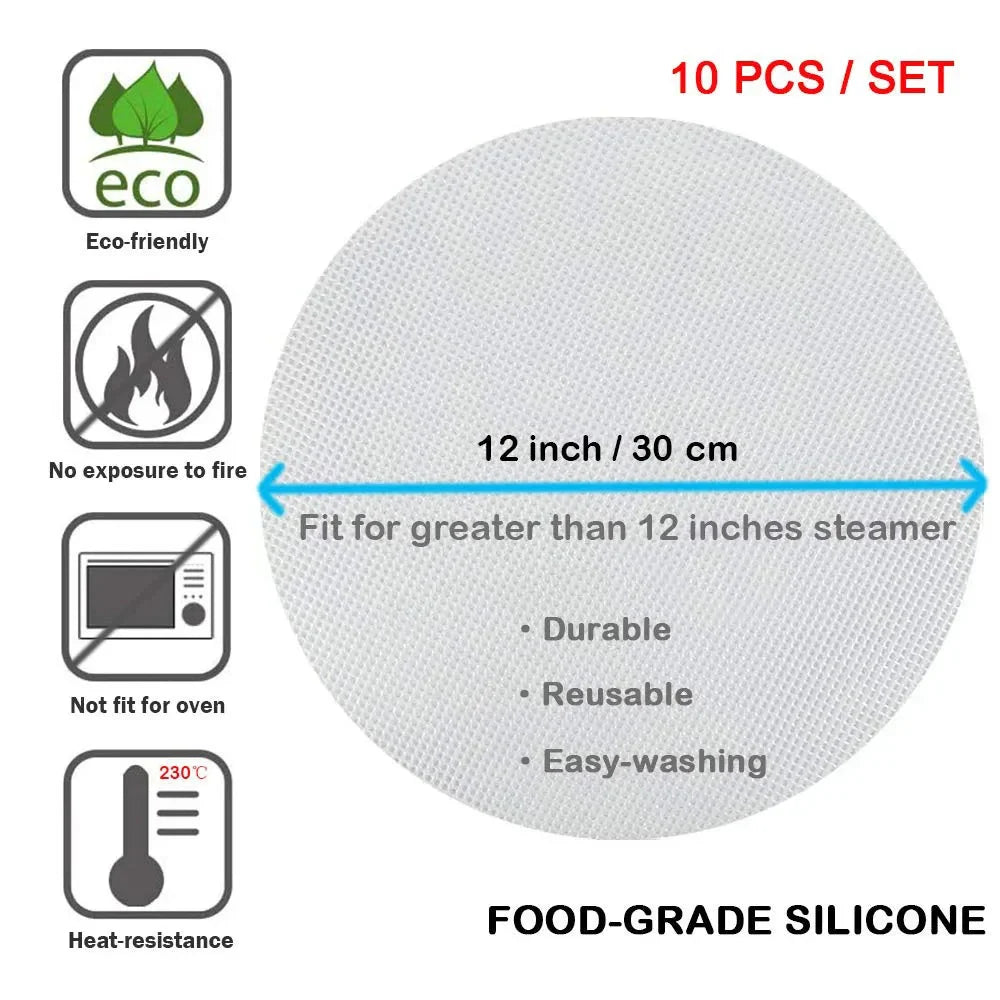 10Pcs Silikon Runde Dampere Liner Non-stick Gjenbrukbare Dehydrator Matter | Luvikno