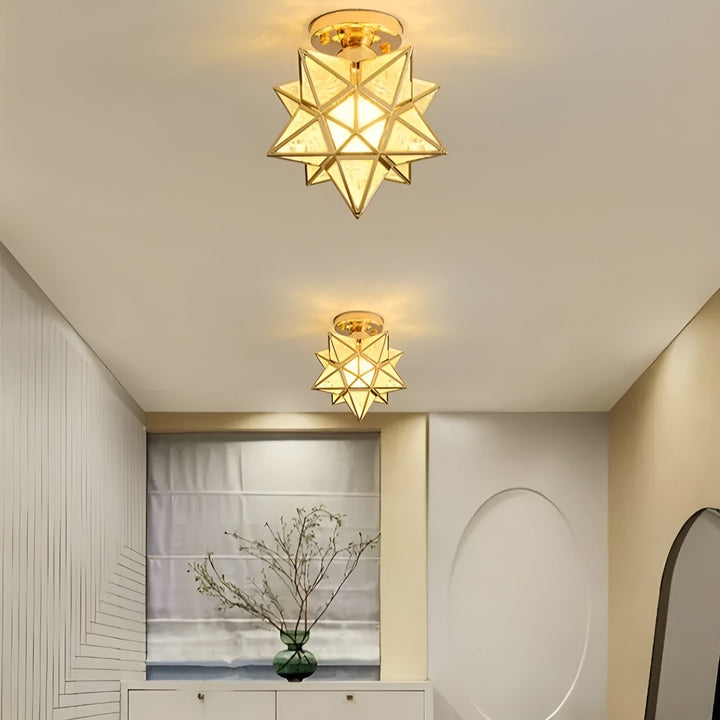 HaloStar Light - Elegant LED Taklampe med Stjerner | Luvikno