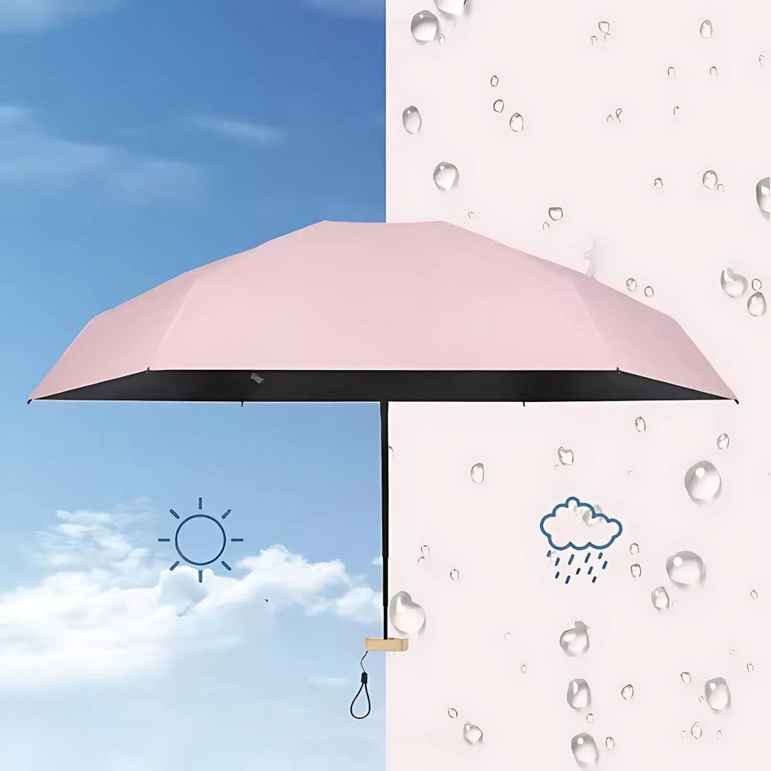 UrbanBrolly | Mini UV Sammenleggbar Paraply – UPF 50+ Solbeskyttelse – Vannavvisende – Lett Bærebar Størrelse Reise Bruk Luvikno
