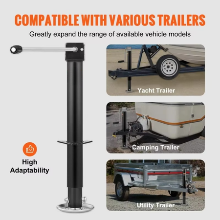 Tungt A-ramme Trailer Jack med Drop Leg, 5000 lbs kapasitet Luvikno