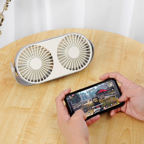 Dual-Head Portable Desk Fan Luvikno