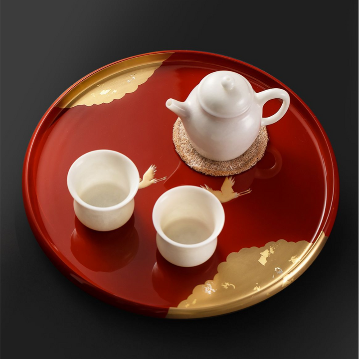 Japansk Håndlaget Sirkulære Tranetray - Resin | Luvikno