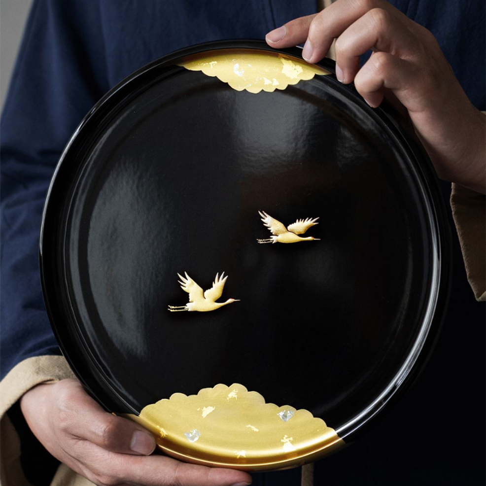 Japansk Håndlaget Sirkulære Tranetray - Resin | Luvikno