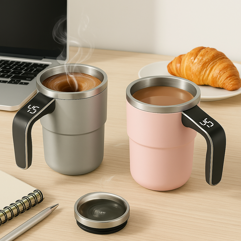 Luvikno | Kaffe kopp med selv-røring og temperaturdisplay