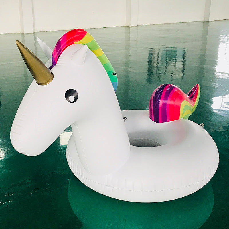 Damer oppblåsbar unicorn svømme-ring med fargerik design Luvikno