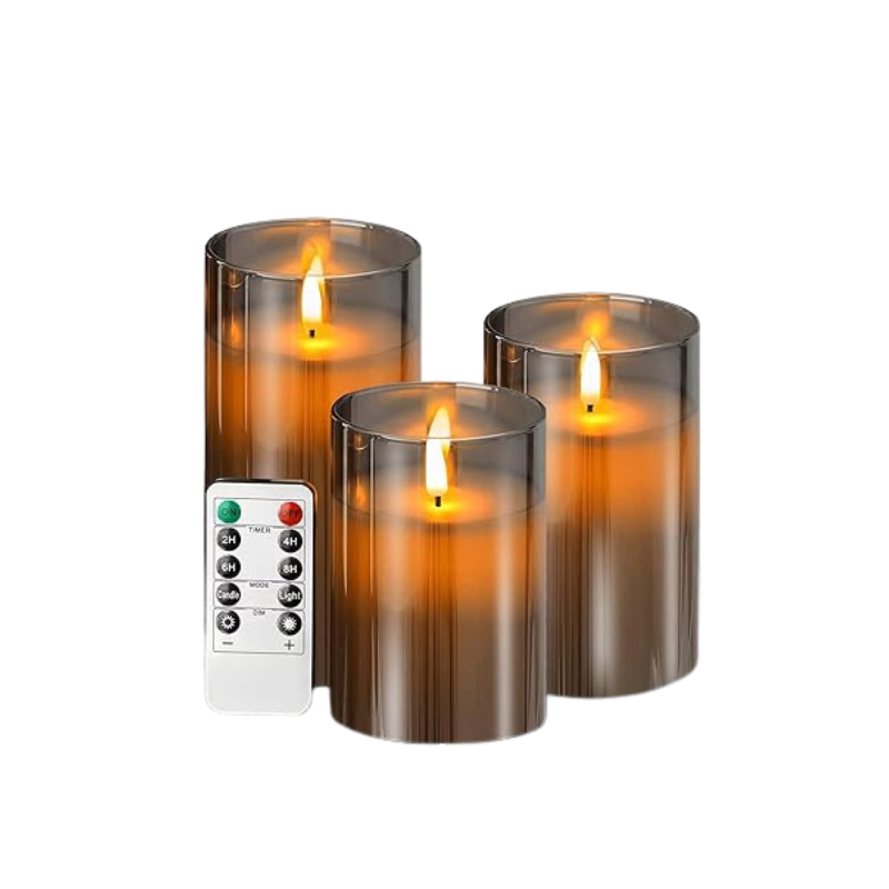 Luvikno | LuxeLumen LED Lysestake Set | Elegante LED lys med fjernkontroll for atmosfærisk stemning